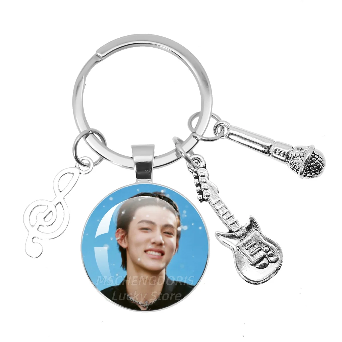 Keychain C-Cor-tis-S JAMES JUHOON MARTIN SEONGHYEON KEONHO Glass Pendant Musician Keychain Jewelry Fans Collect Charm Gift MS009