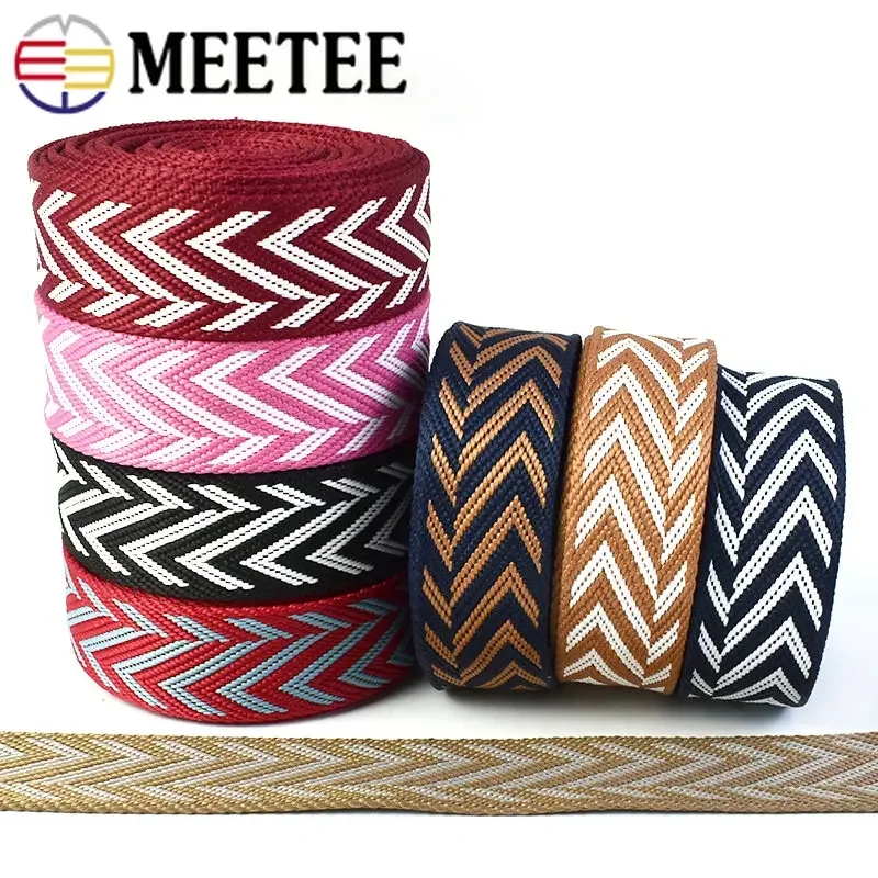 4M 2mm Thick 38mm Polyester Jacquard Webbing Canvas Decorative Ribbon for Strap Belts Tape Bag Backpack DIY Sewing Accessories