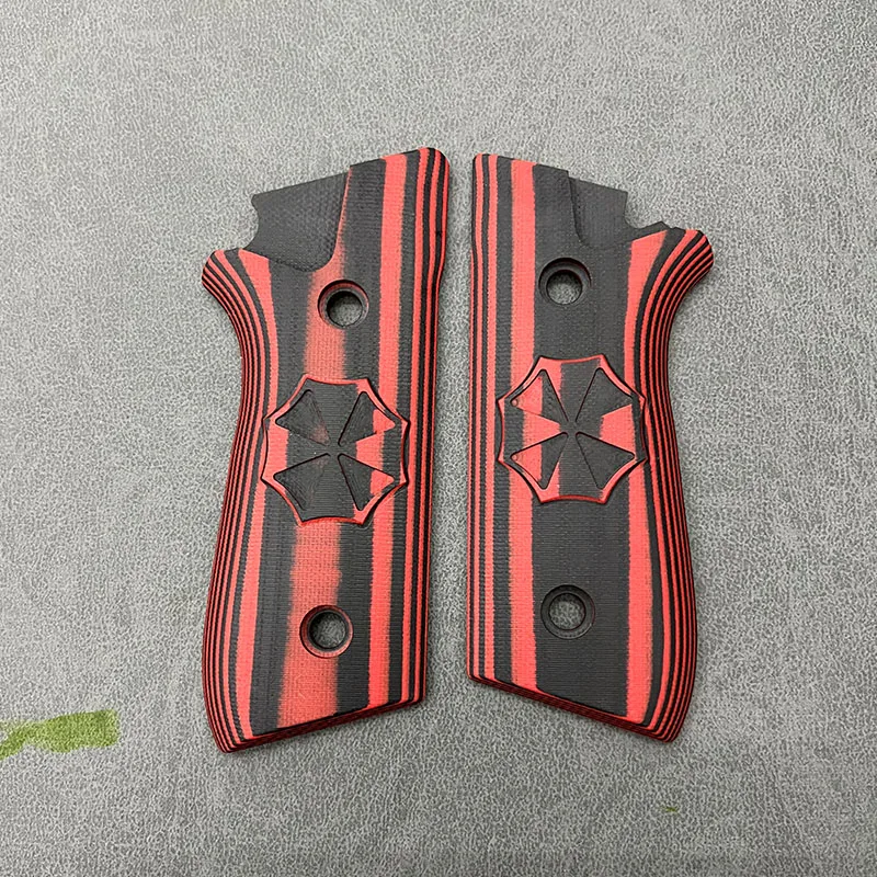 CTG G10-grepen voor Taurus PT92 getextureerde rood/zwarte kleur