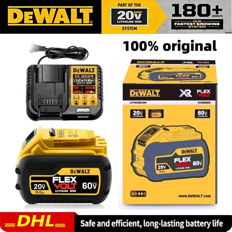 100% Original Dewalt 20V/60V 9.0Ah Power Tool Battery DCB206 DCB205 DCB200 DCF887 DCG405 DCD791 DCF922 DCF850 DCD805 Tool Batter