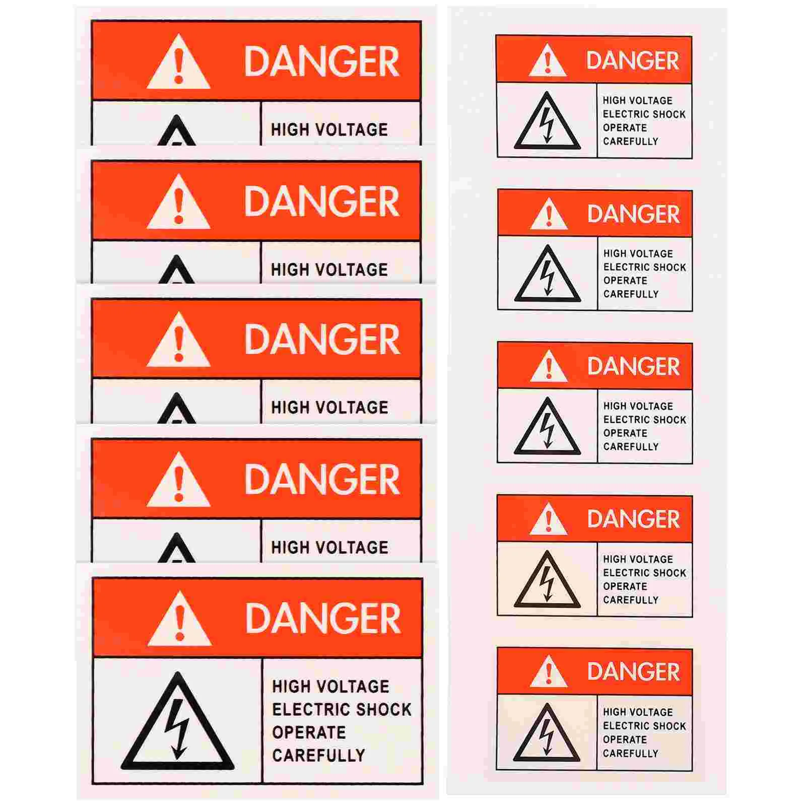 10PCS DANGER Stickers Red Fragile Warning Sticker Adhesive Backside Clear Large Font Fragile Safety Sign Red Traffic Safety