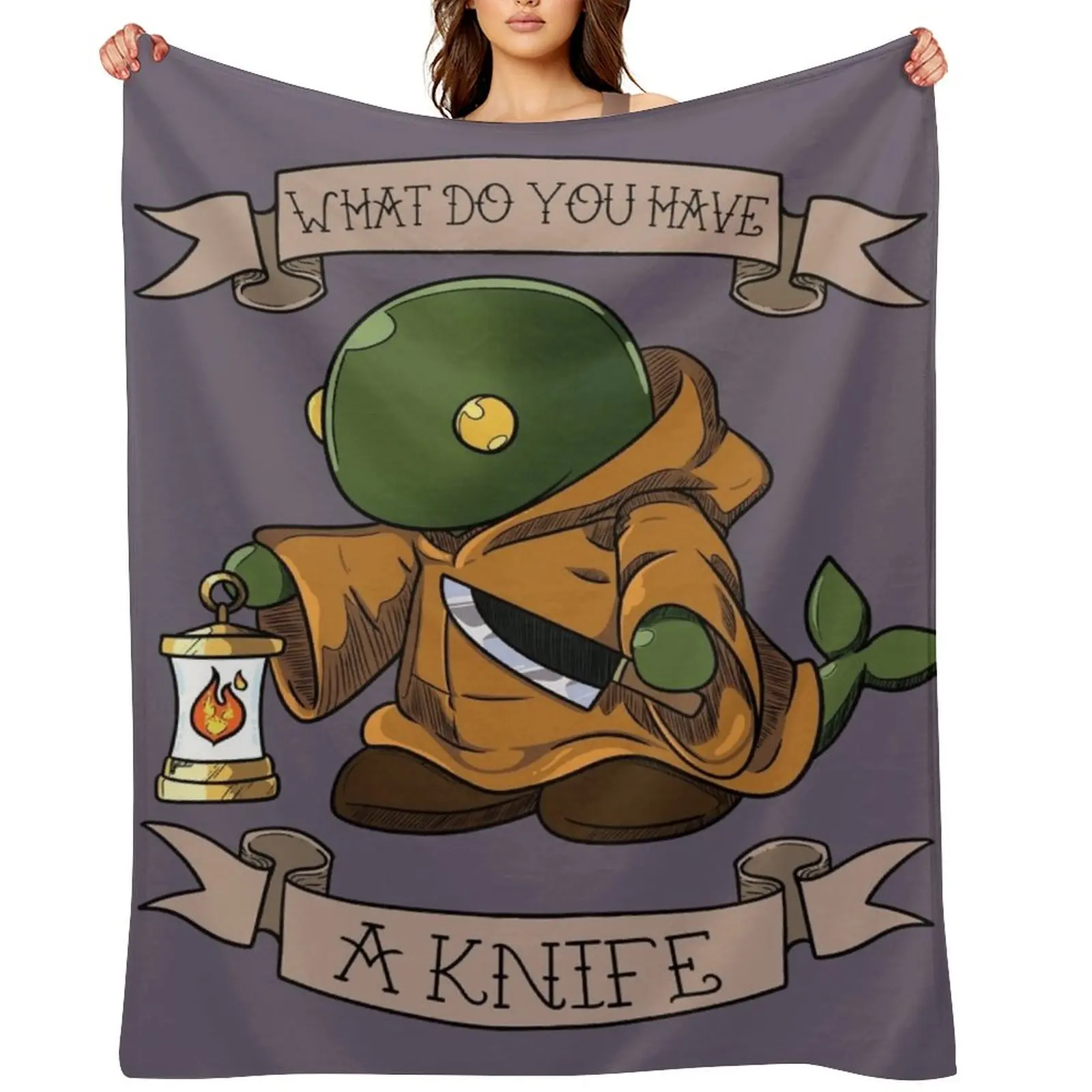 

Tonberry, A knife!! Throw Blanket Sleeping Bag Comforter Thins Thermal Blankets