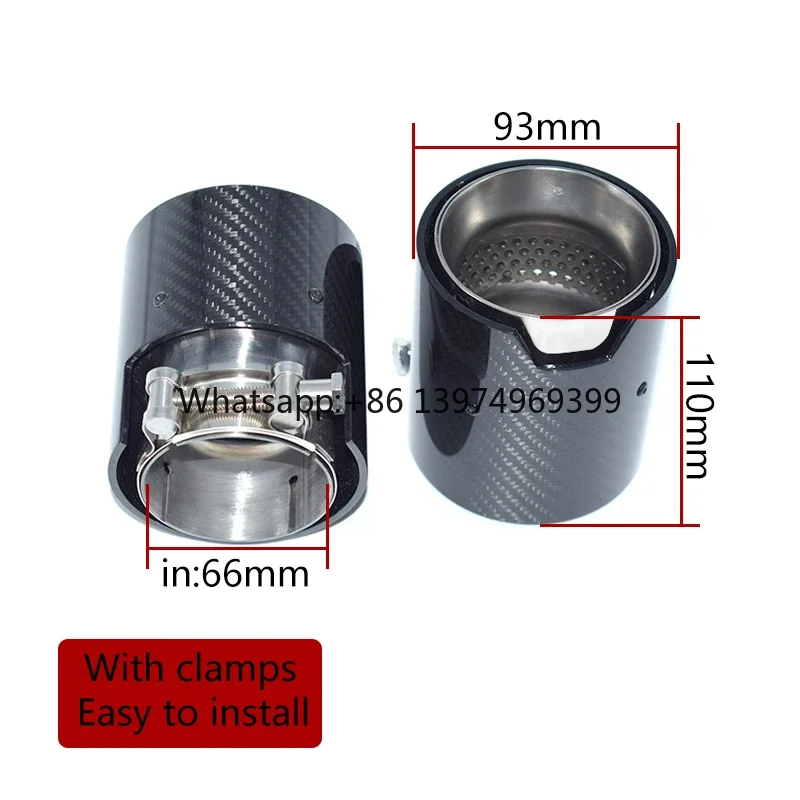 For DEX M Performance High Quality Universal Carbon Fiber Stainless Steel Exhaust Tips for 3/4 Series (G20-G26) 1.5mm Steel