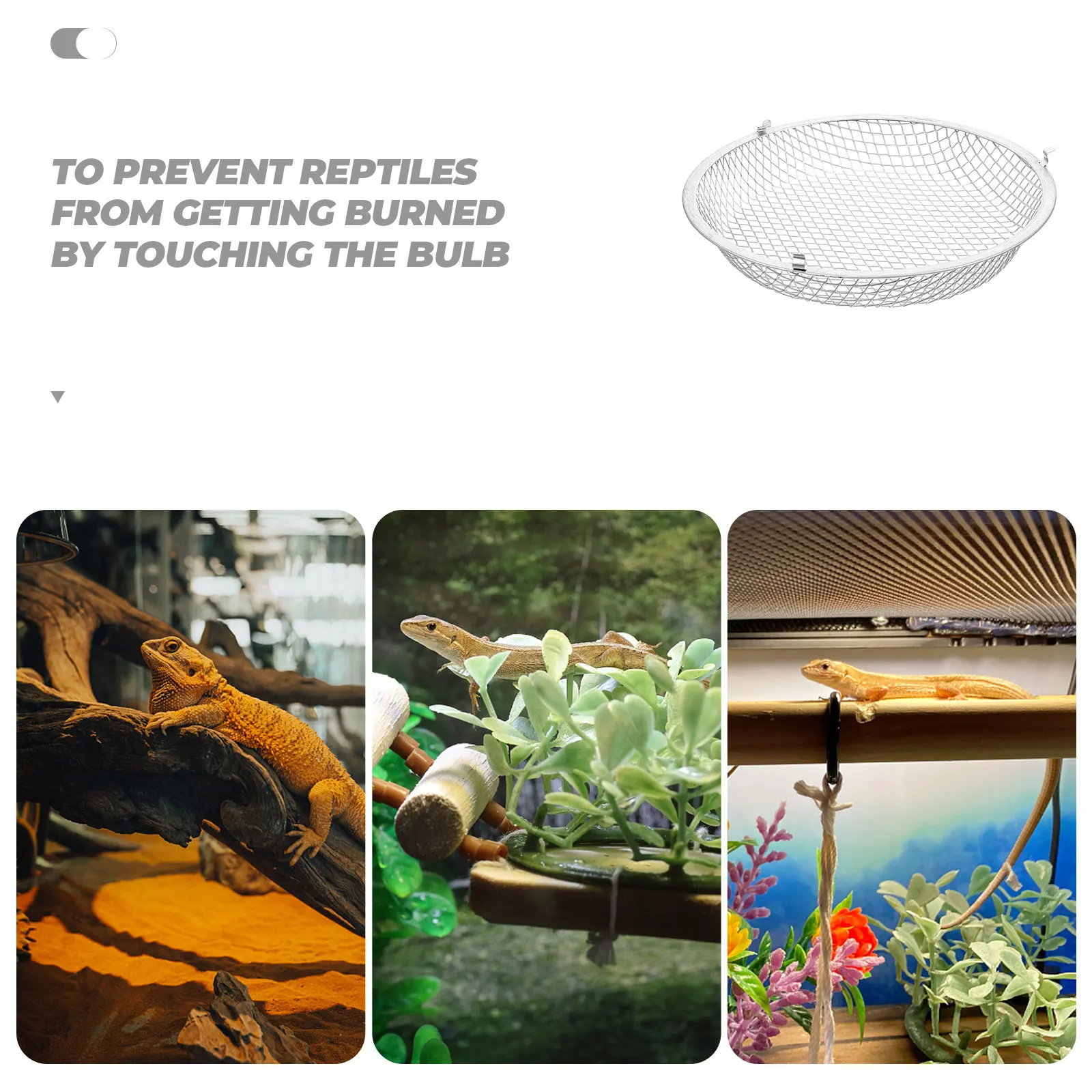 Reptile Heat Lamp Cover Solid Iron Anti Easy Install Protector for Ceramic Heat Lamp Reptile Accessories