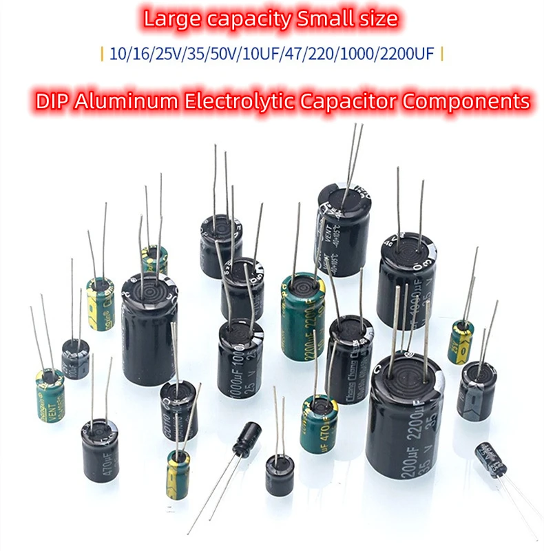 480pcs Practical DIP Aluminum Electrolytic Capacitor Components 10/16/25V/35/50V/100/220/470/0.1uF-6600uF