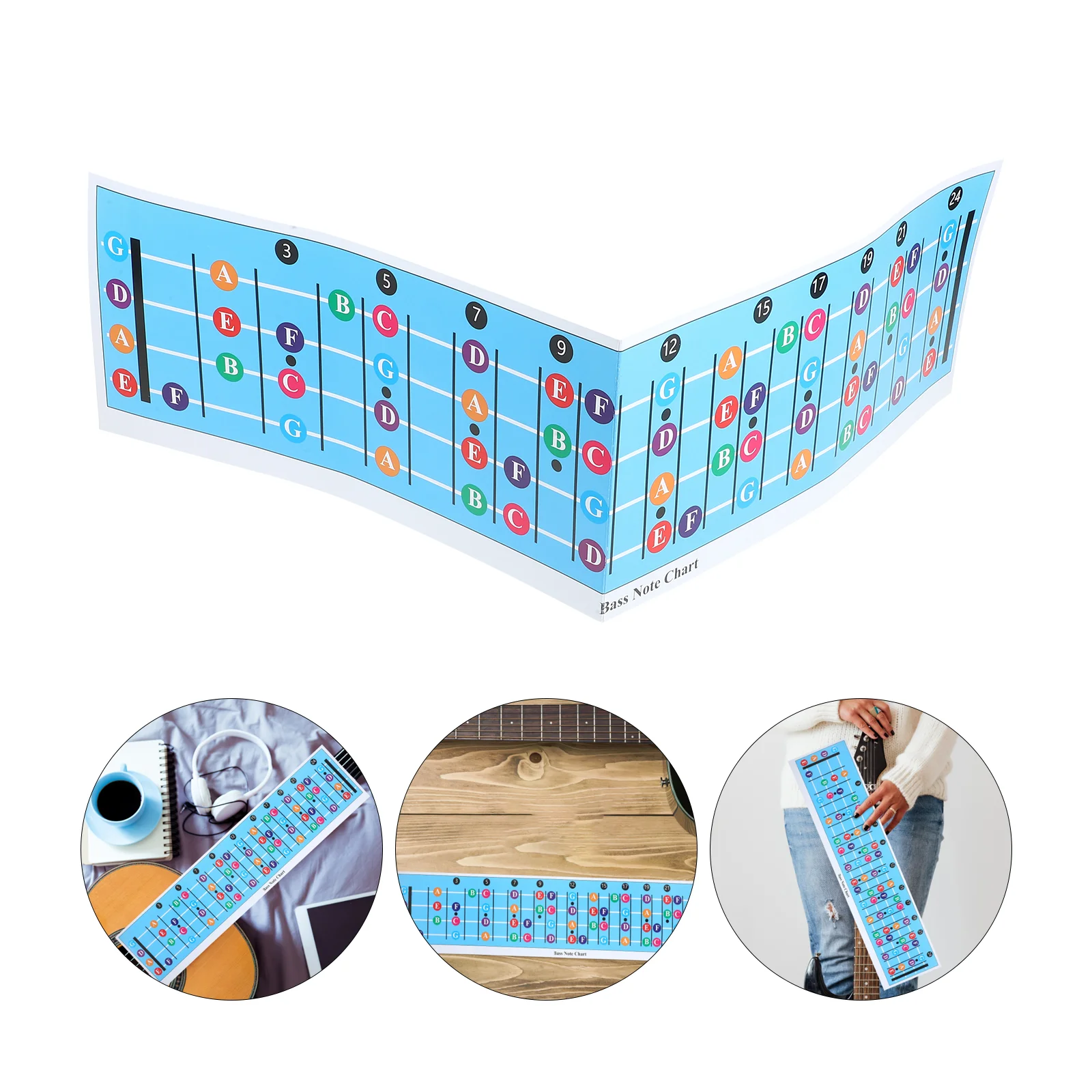 Electric Bass Guitar Scales Chord Chart Poster of Chords Musical Instrument Accessories Acoustic for Beginner Guitars Supply