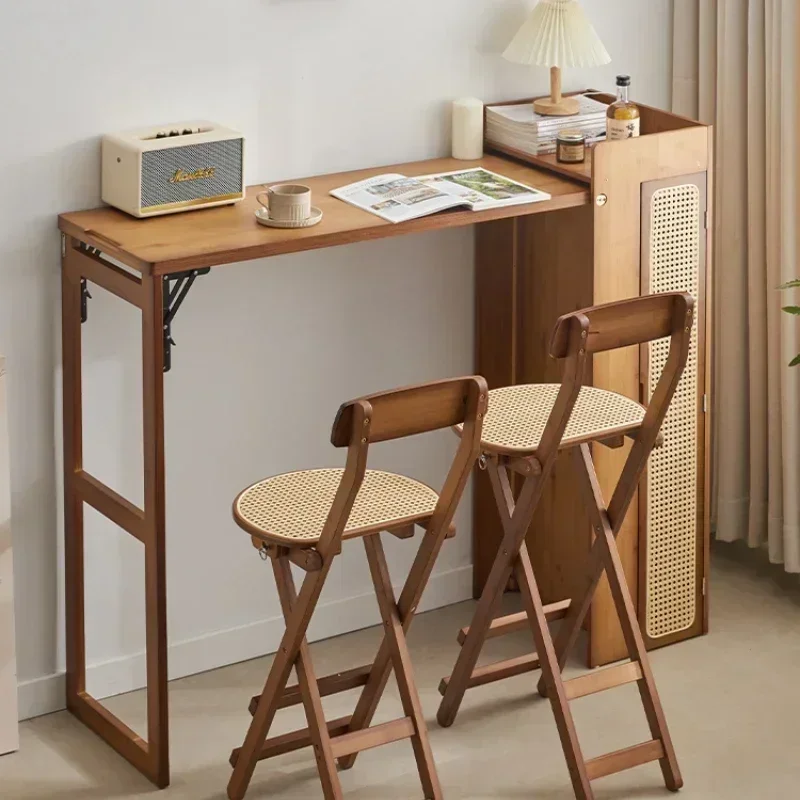 Bar Table Dining Table Household Small Apartment Retractable Kitchen Island Living Room Partition Bar Cabinet Desk Chair