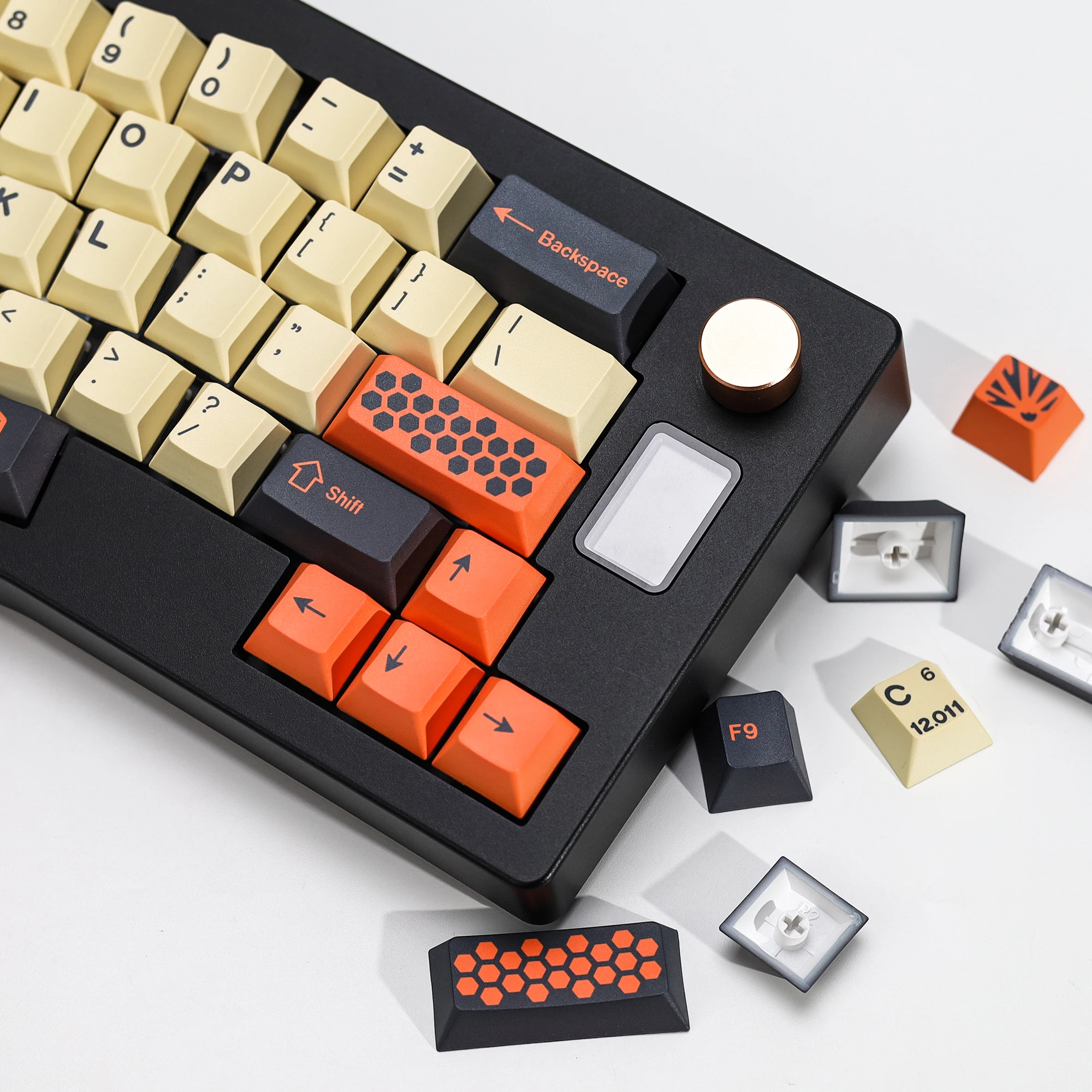 KBDiy GMK Tastenkappen Retro GMK Carbon Cherry Profil PBT Alice Tastenkappen Benutzerdefinierte DIY für MX-Schalter Gaming 60 Mechanische Tastatur KIT – Detail 19