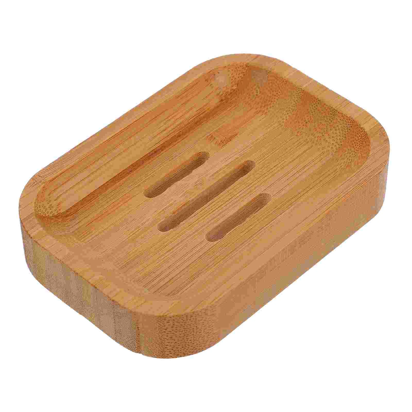 

Soap Holder Bamboo Dish Drainer Case Vintage Storage Bathroom Tray Container Travel