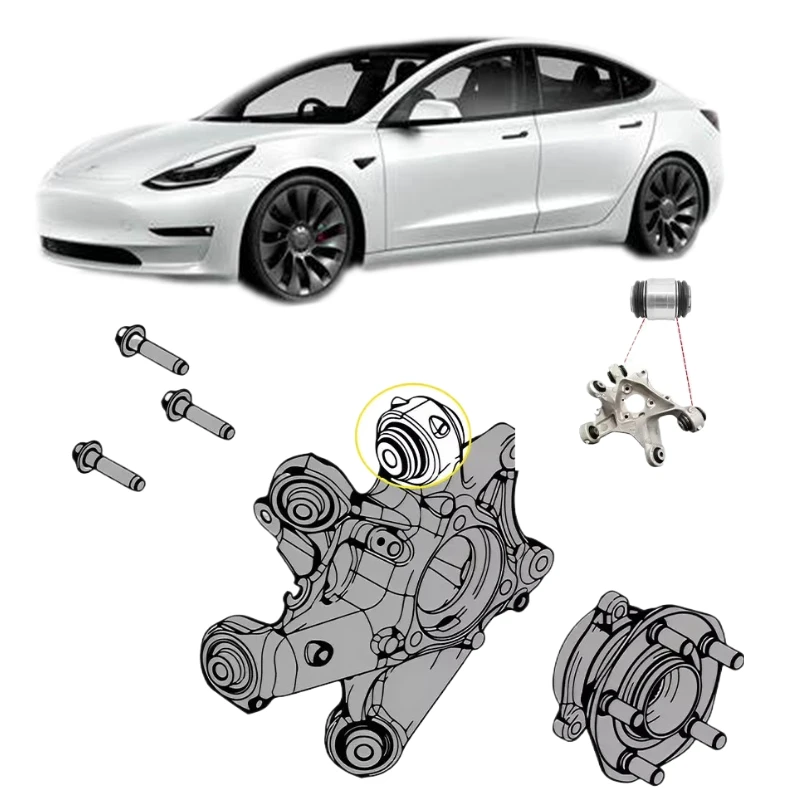 

1188412-01-E High Compatibility For Tesla Model 3/Y Rear turn sheep horn rubber sleeve Knuckle Bushing Replacement Part