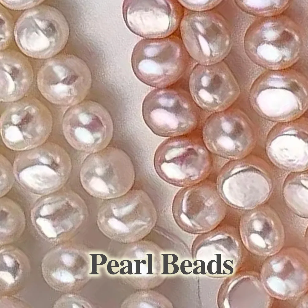 

9-10mm Natural Freshwater Pearl Beads Double-Sided Light AAAAA Pearl Loose Spacer Beaded for DIY Jewelry Necklace Bracelet 36cm