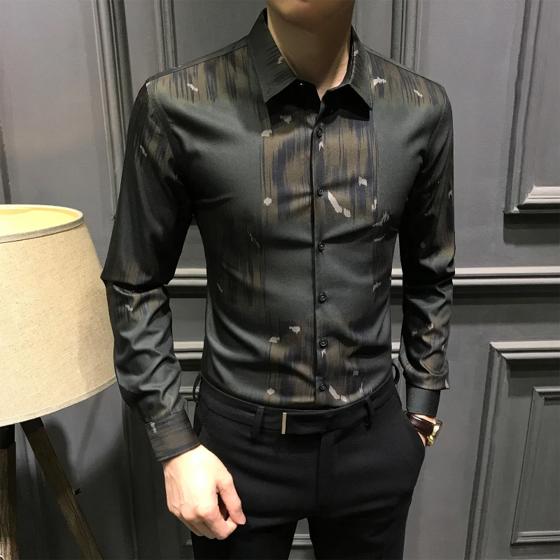 Autumn Handsome Long Sleeved Shirts Men's 2024 New Vintage Slim Fit High-end Casual Y2K Business High-end Men's Style Cardigan