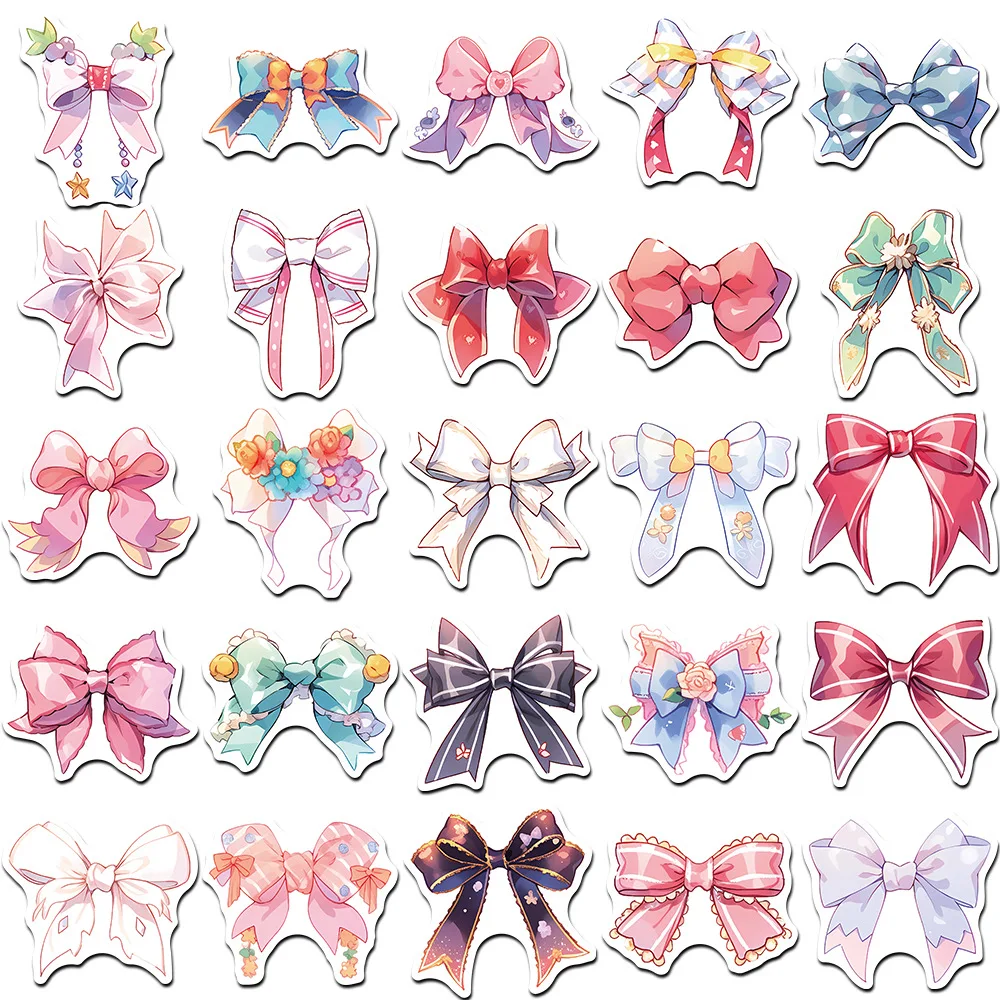 10/30/50Pcs Original Little Fresh Pink Bow Graffiti Stickers Decal Laptop Motorcycle Luggage Snowboard Fridge Car Pegatinas