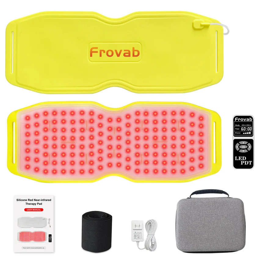 Frovab 660nm 850nm 940nm Led Infra Red Light Treatment Phototherapy Heating Pad Belt Device for Shoulder Neck Pain Arthritis