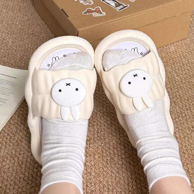 Anime Cute Miffy Slippers Female Summer Wear Outside Girly Heart Home Anti-slip Thick Sole Indoor Sandals Anti-odor Lovely Sweet