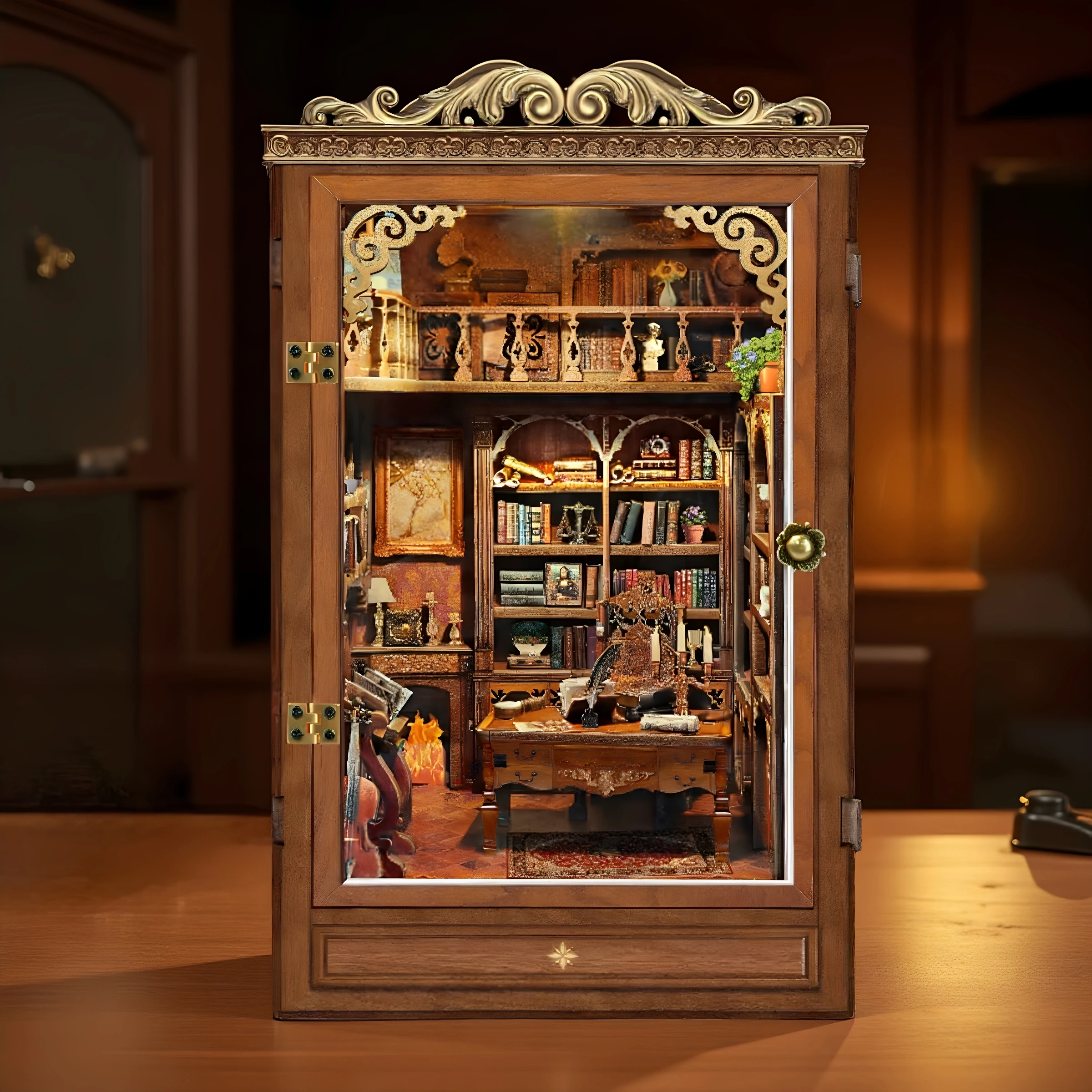 Diy livro nook prateleira inserir tempo livro casa estante de madeira modelo em miniatura kit com luzes estante para amigos presentes aniversário