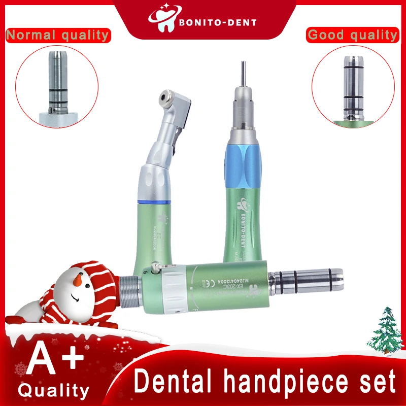 High Quality Dental Color Low Speed Handpiece Kit 1:1 Colorful Direct Drive E Type Air Turbine External Water Spray System