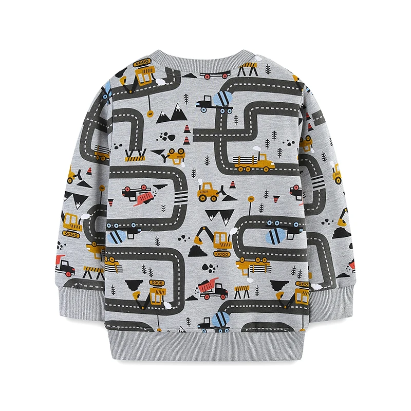 Little maven Baby Sweatshirt Excavator Race car Pattern Children's Clothing Autumn Spring Kids Clothes Cotton Bpys Costumes