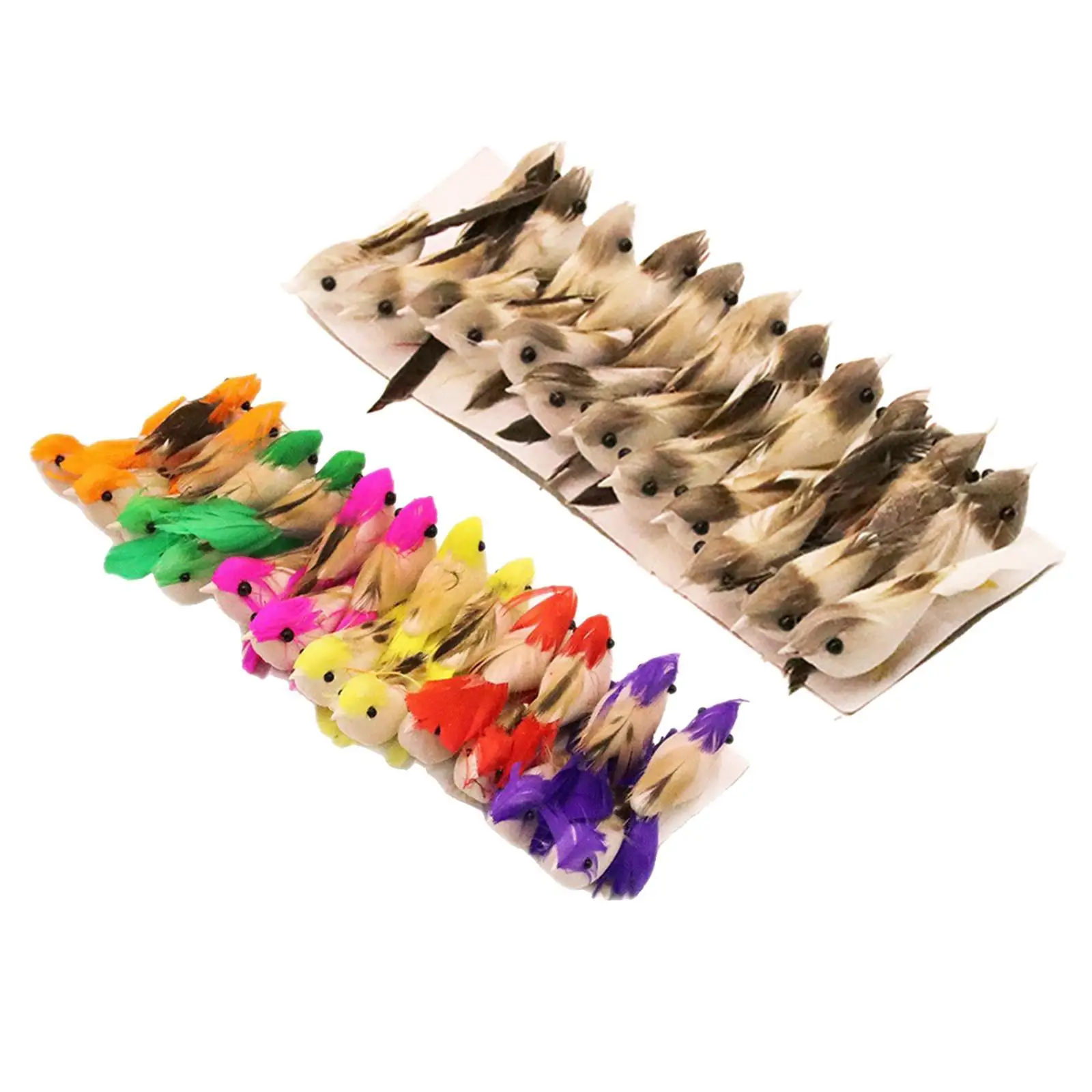 24 Stück künstliche Vögel, dekorativ zum Basteln, Weihnachtsdekoration, Kunstwerk, Ornamente für Weihnachtsbaum, Party, Kränze, Outdoor, Zuhause