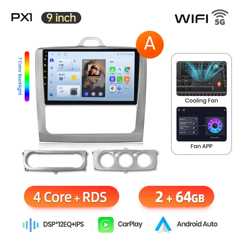 AWESAFE Draadloze CarPlay Android Auto Radio voor Ford Focus 2 3 Mk2 Mk3 2004 2005-2011 Auto Intelligent Systemen RDS GPS FM BT SWC
