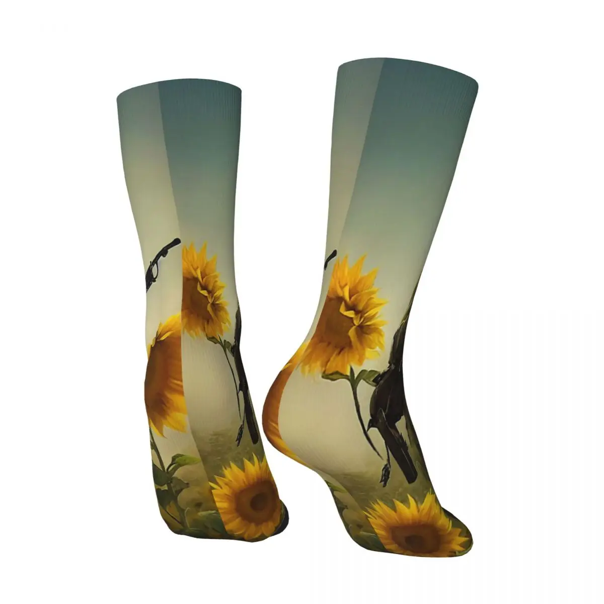 Hip Hop Vintage Sunflower Crazy Men's Socks Unisex Ukrainian Soldier Harajuku Seamless Printed Funny Novelty Happy Crew Sock