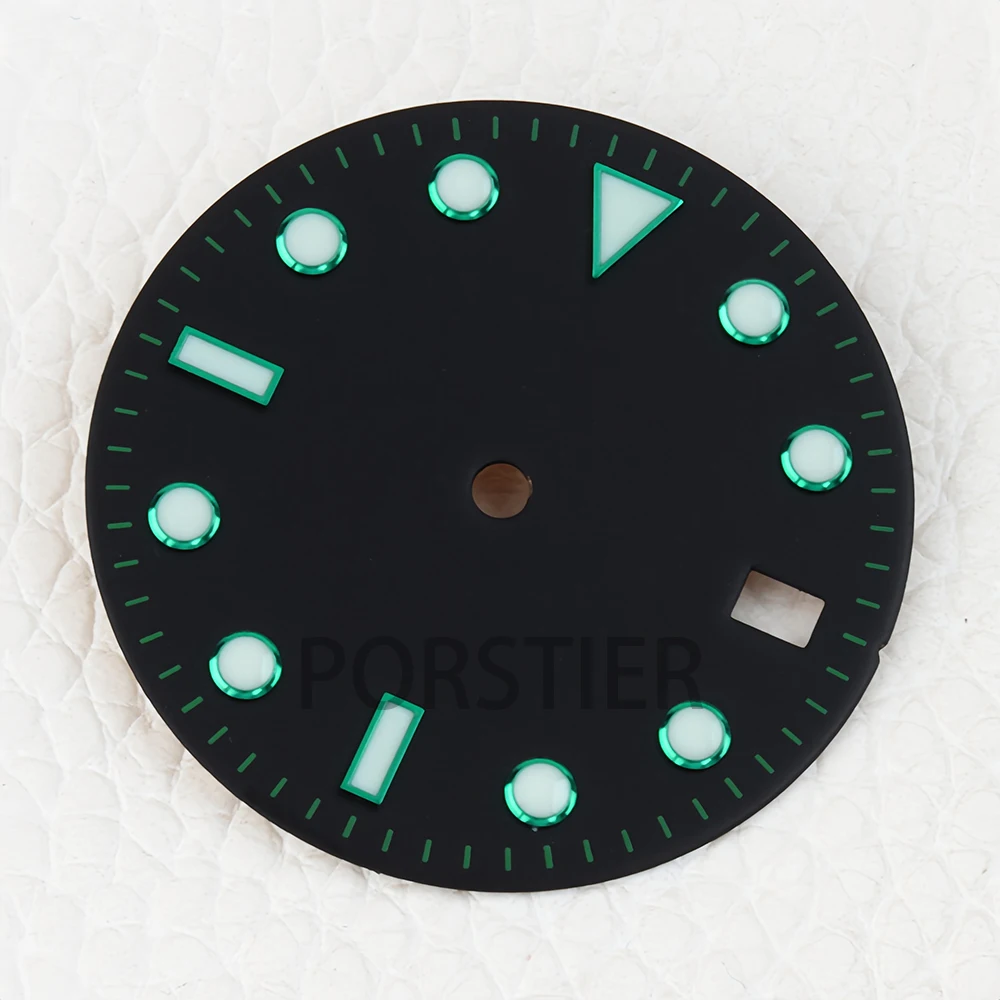 Vintage 29mm NH35 dial Green Luminous for Retro Submariner Seiko NH35 NH36 Movement Watch Mod Parts Watch Accessories Replace view 3