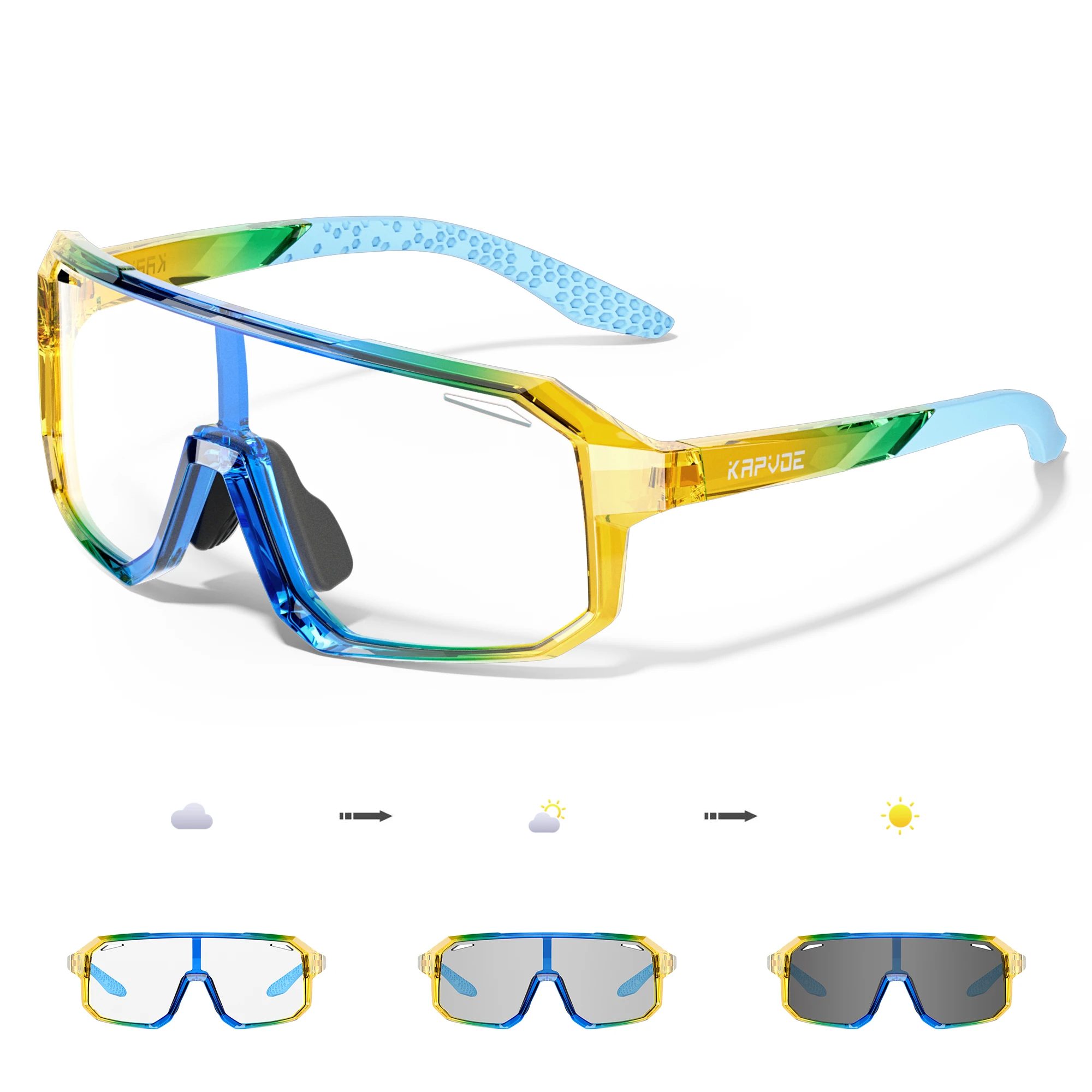 Kapvoe Outdoor Fahrrad Radfahren Photochrome Kind Sonnenbrille Teenager Fahrrad Radfahren Gläser Kinder Sport UV400 Jungen Mädchen Brille