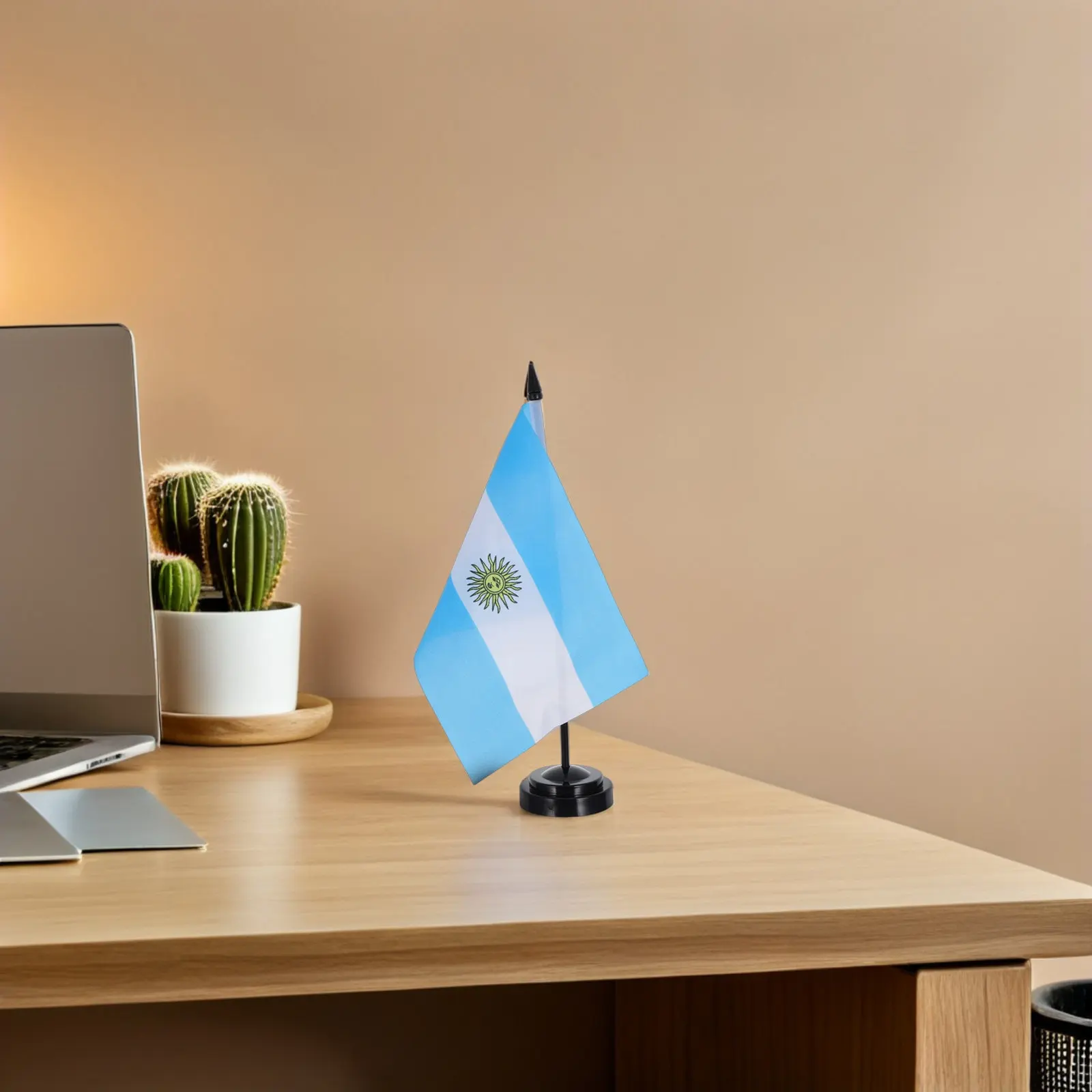 4Sets Argentina Table Flags Small Flags with Stands Vivid Colors Office Decorations Festival Centerpiece Argentine Desk Flag