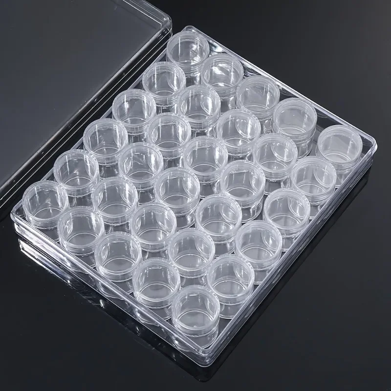 Small Clear Empty Storage Box, Plastic Square Organizer for Beads
