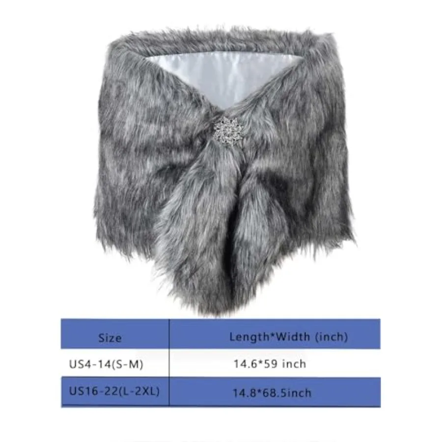 Aukmla Women's Wedding Fur Wra - Stole Wedding Shawl avis et prix