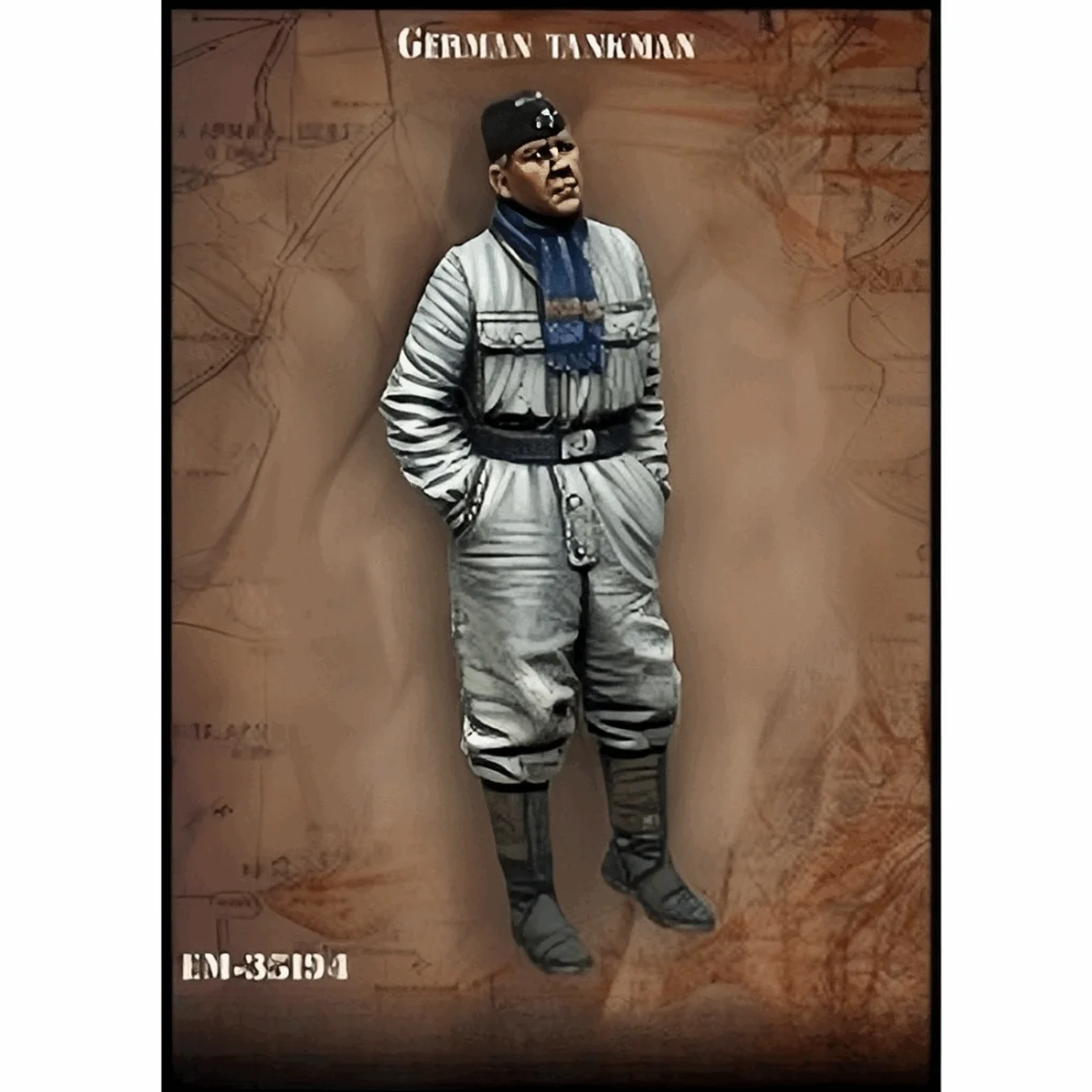 1/35 resin figure unpainted model kit, military theme, German tank commander, unassembled and unpainted GK