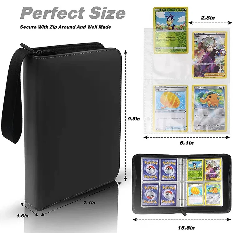 Hot-- 400PCS *Poke moned!!!Album Binder Photocard PU Zipper Photo Album Carte Holder Toy Collection Folder Letters Cards' Hobby - view 6