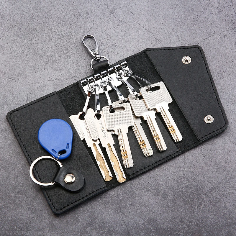 1 Stück Leder-Schlüsselanhänger, Tasche für Herren und Damen, Schlüsselhalter, Organizer, Schlüsseltasche für das Auto, einfache Schlüsselhülle, Geschenk, Mini-Kartenetui – Detail 6