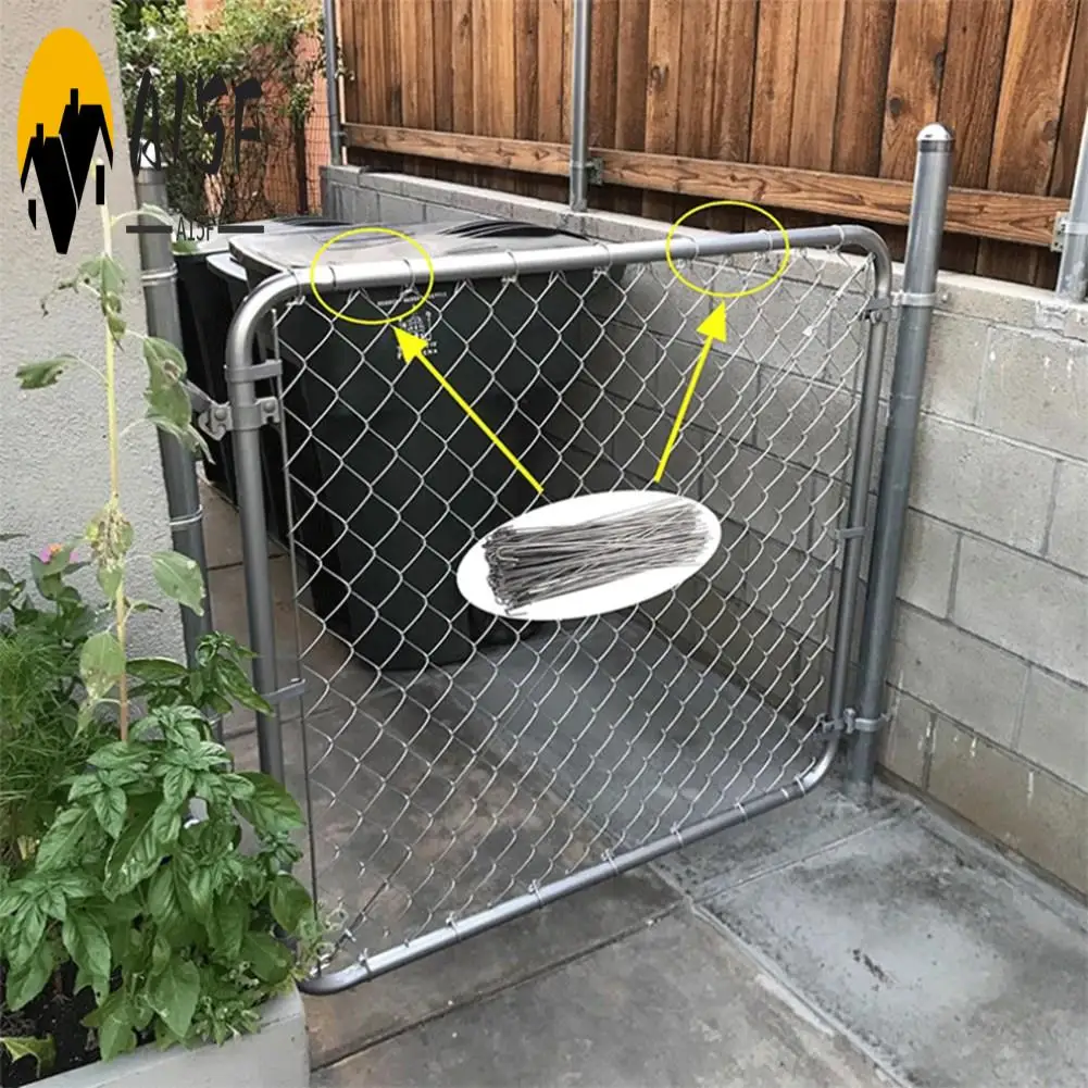 A15F-100Pcs Chain Link Fence Ties, Heavy Duty Fence Tie Wires,Chain Link Hook Ties Dog Fence Slat For Chain Link Fence