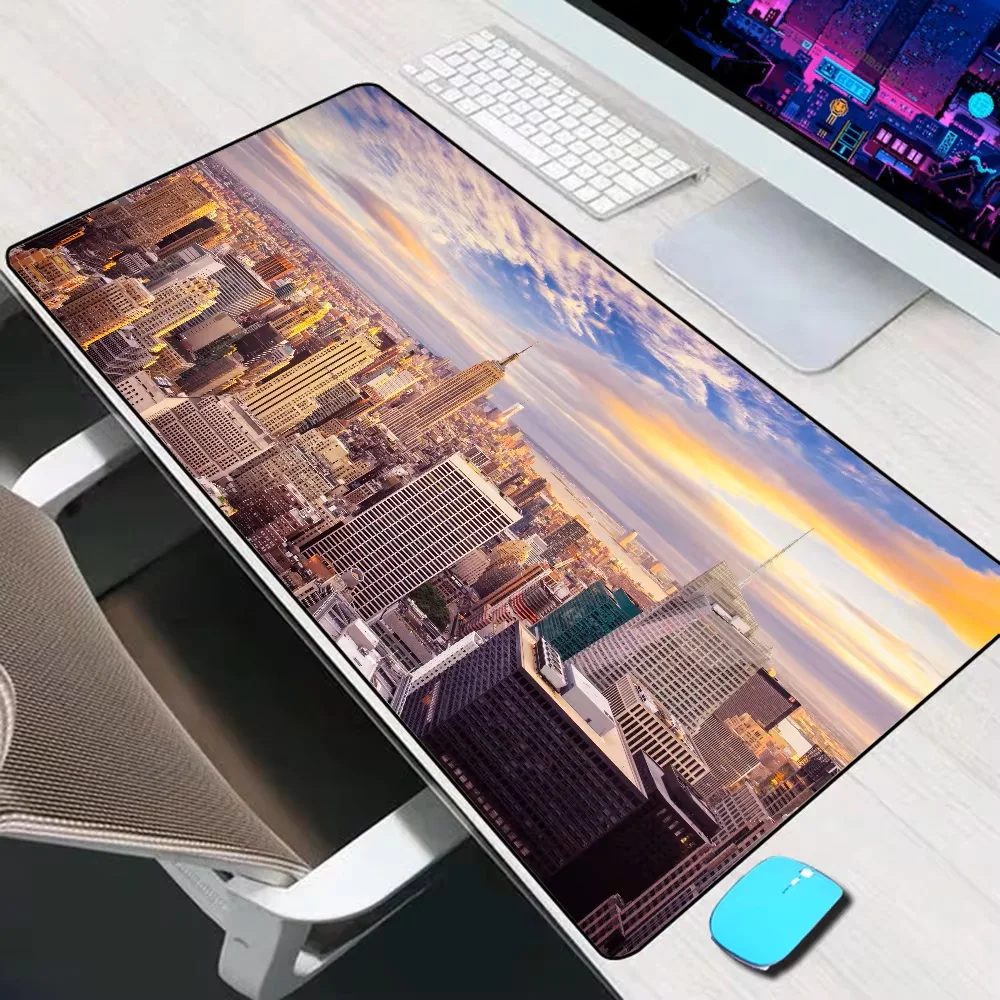 مدينة نيويورك لوحة ماوس كبيرة ملحقات الألعاب ماوس حصيرة لوحة المفاتيح حصيرة ألعاب الكمبيوتر وسادة مكتب XXL لوحة ماوس الكمبيوتر المحمول Mausepad