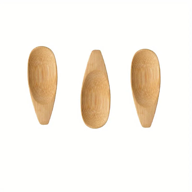 5PC Creative Small Bamboo Spoon, Tea Spoon, Tea Shovel, Short Handle Tea Spoon, Tea Ceremony Dessert Spoon, Ice Cream Spoon