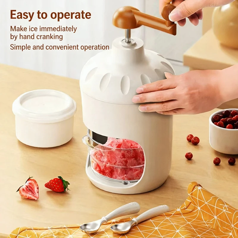 Portable manual Shaved ice mini rotary Shaved ice household ice breaker making ice cream kitchen ice making tools