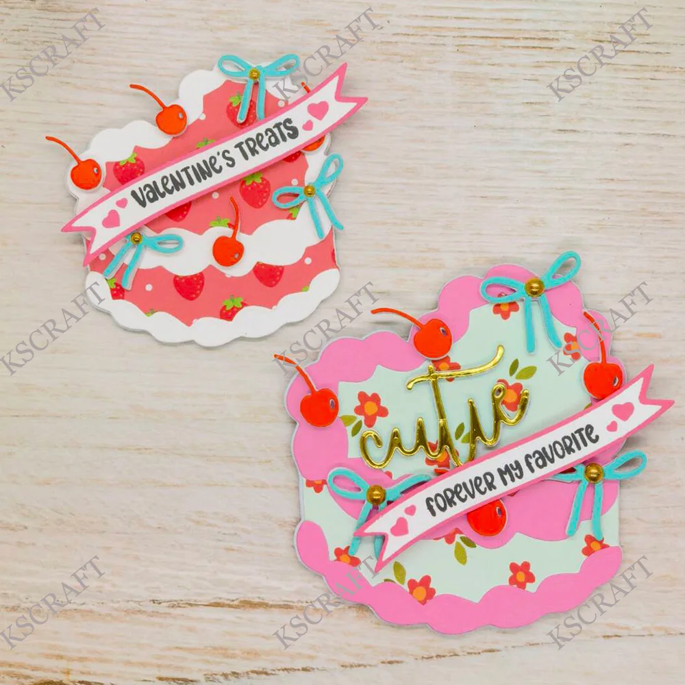 KSCRAFT Heart Cakes Cutting Dies Stencils for DIY Scrapbooking Decorative Embossing DIY Paper Cards