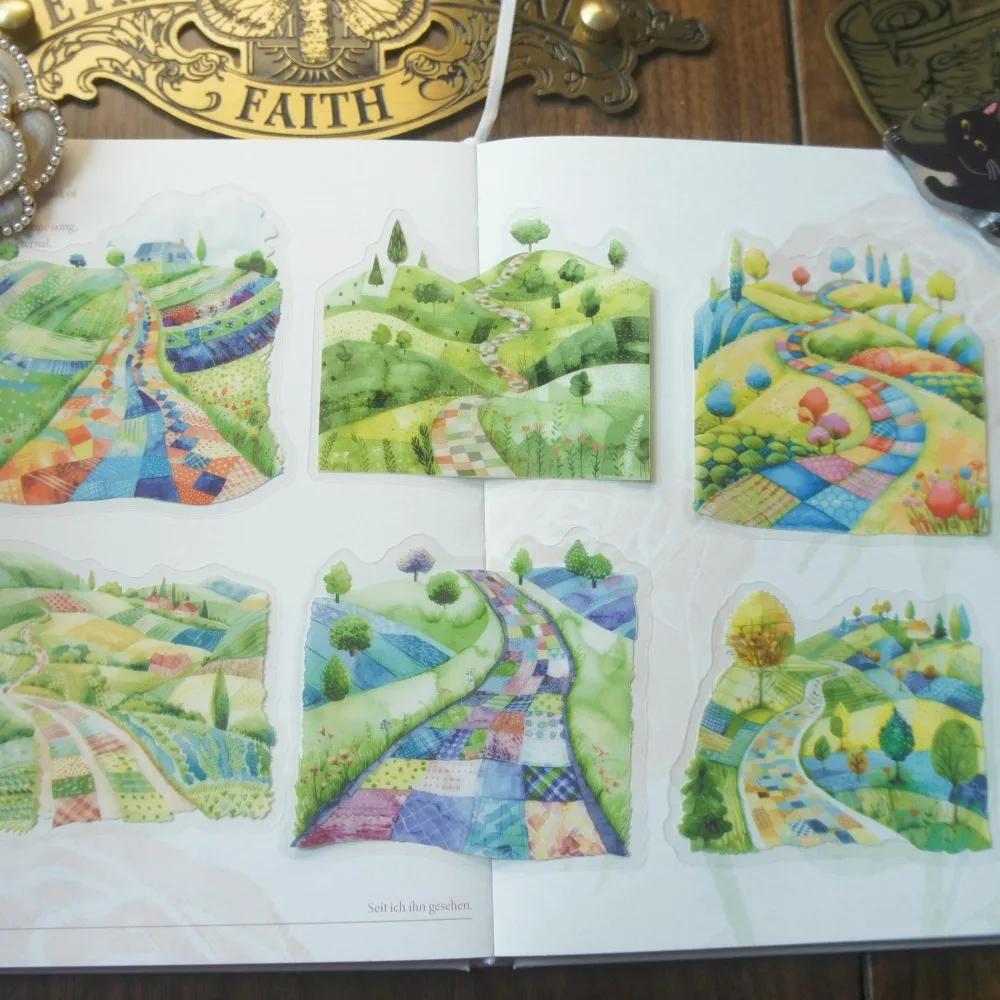 

18pcs Colorful Fairy Tale World Illustration Style PVC Sticker Scrapbooking DIY Gift Label Decoration Tag