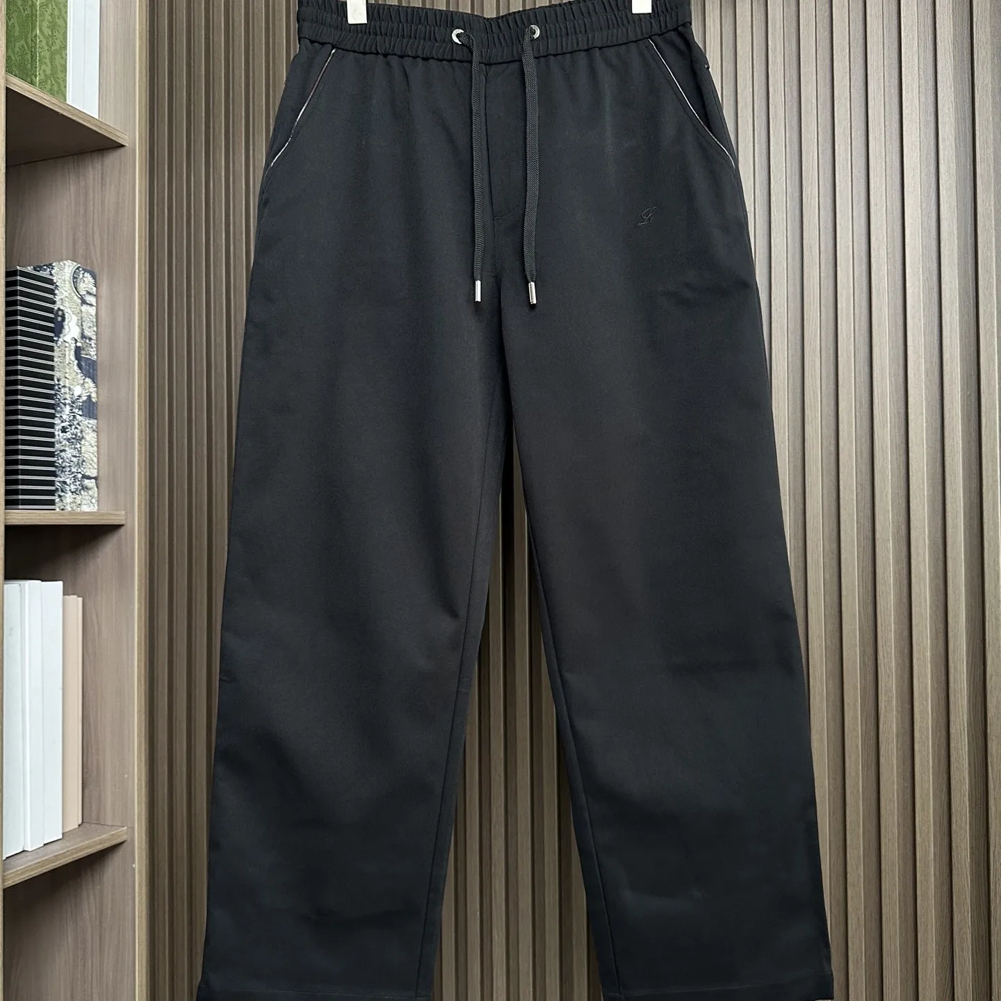 

Итальянские брюки LP, новинка осени-зимы, с вышивкой, широкие, на шнурке, спортивные, прямые, повседневные.