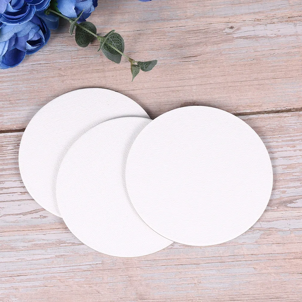 Fotografia 6: 8 Peças de Tábuas Redondas de Lona para Pintura, 4 Polegadas, em Branco, para Pintura a Óleo, Acrílica, Aquarela, Artesanato DIY e Artistas