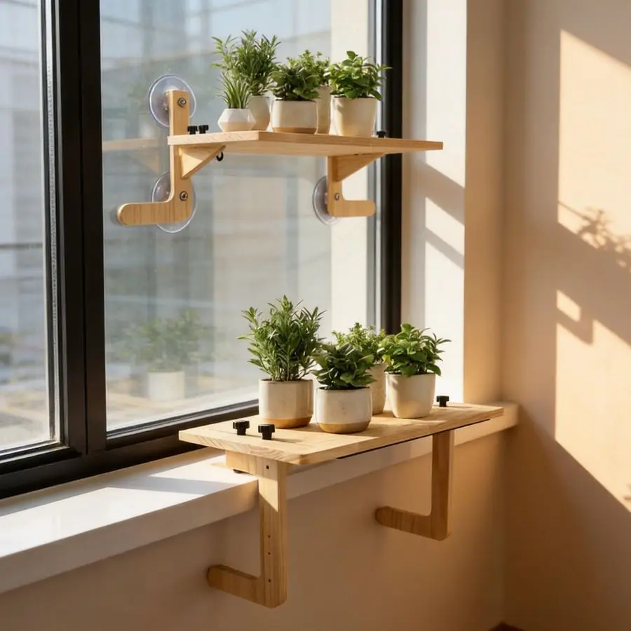 

Полки для растений на присосках, регулируемая оконная полка без сверления для растений, удлинитель подоконника 21,7 дюйма, усиленная оконная полка для растений
