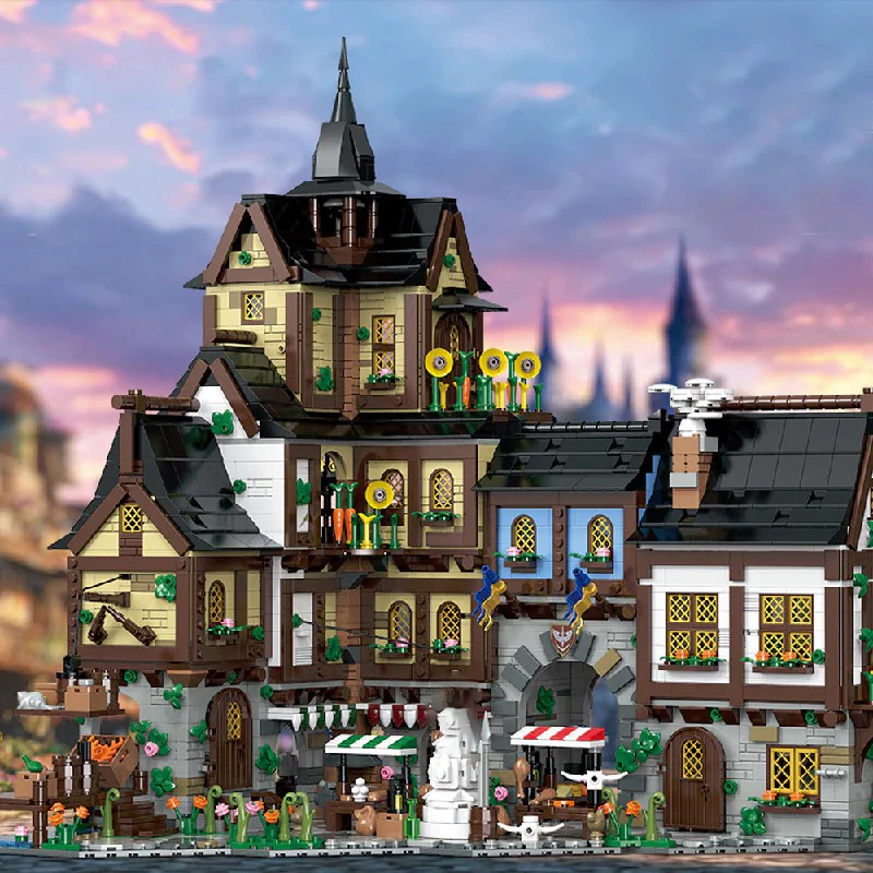 

Medieval Town House Buildings Sets, City Apartment Store Architecture Modular Buildings Blocks Model Kit, Gift for Kids 3867PCS
