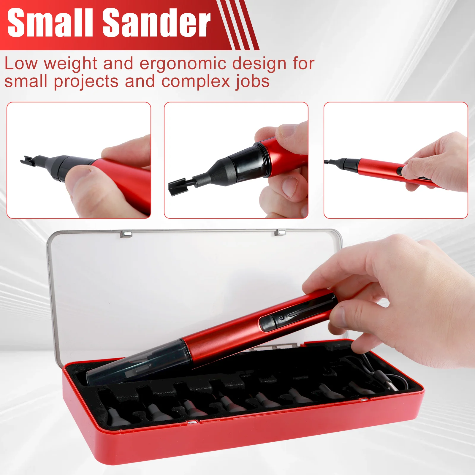 Mini Sander Grinder Tool DIY Electric USB Charge Grinding Pen Sanding Heads Reciprocating Sander Portable Electric