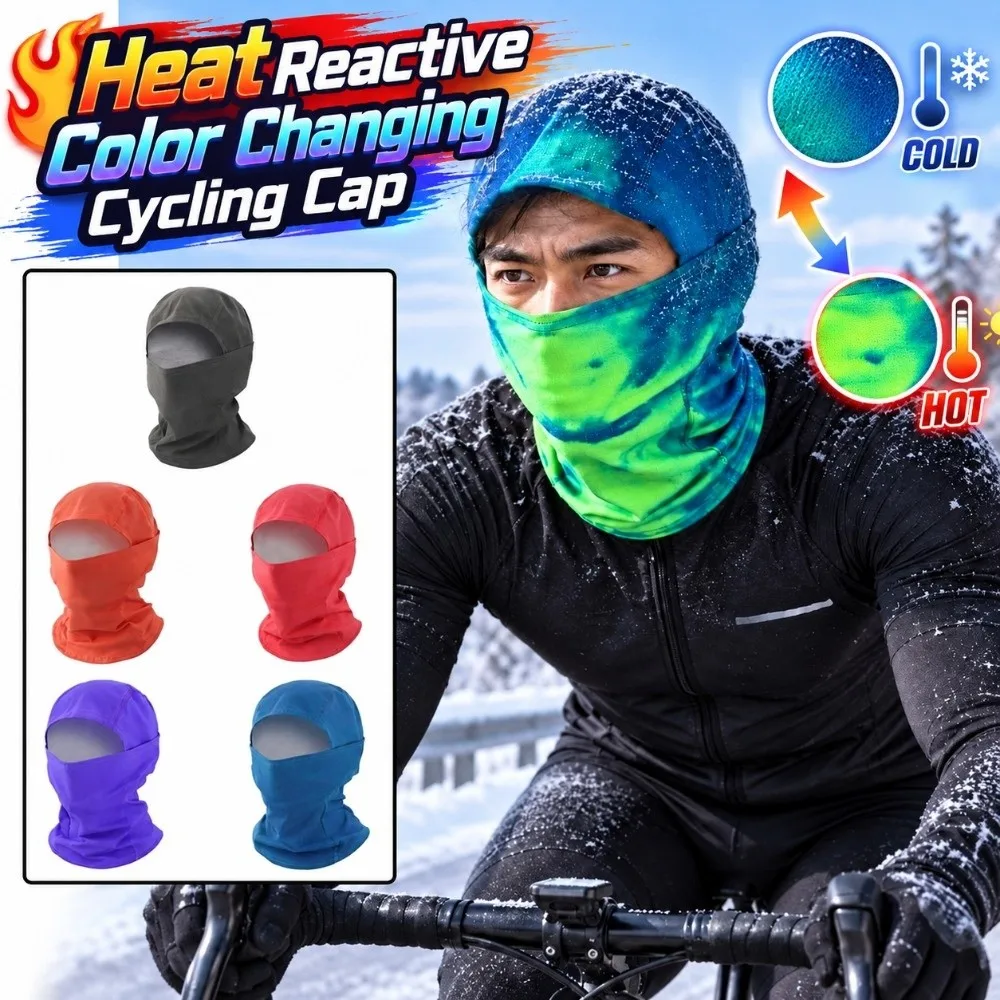 Heat Reactive Winter Balaclava Mask Breathable Windproof Color Changing Headwear Vibrant Tie-dye Soft Lining Cycling Face Shield