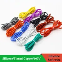 1M/5M Heat-resistant cable 30 28 26 24 22 20 18 16 15 14 13 12 10 AWG Ultra Soft Silicone Wire High Temperature Flexible Copper