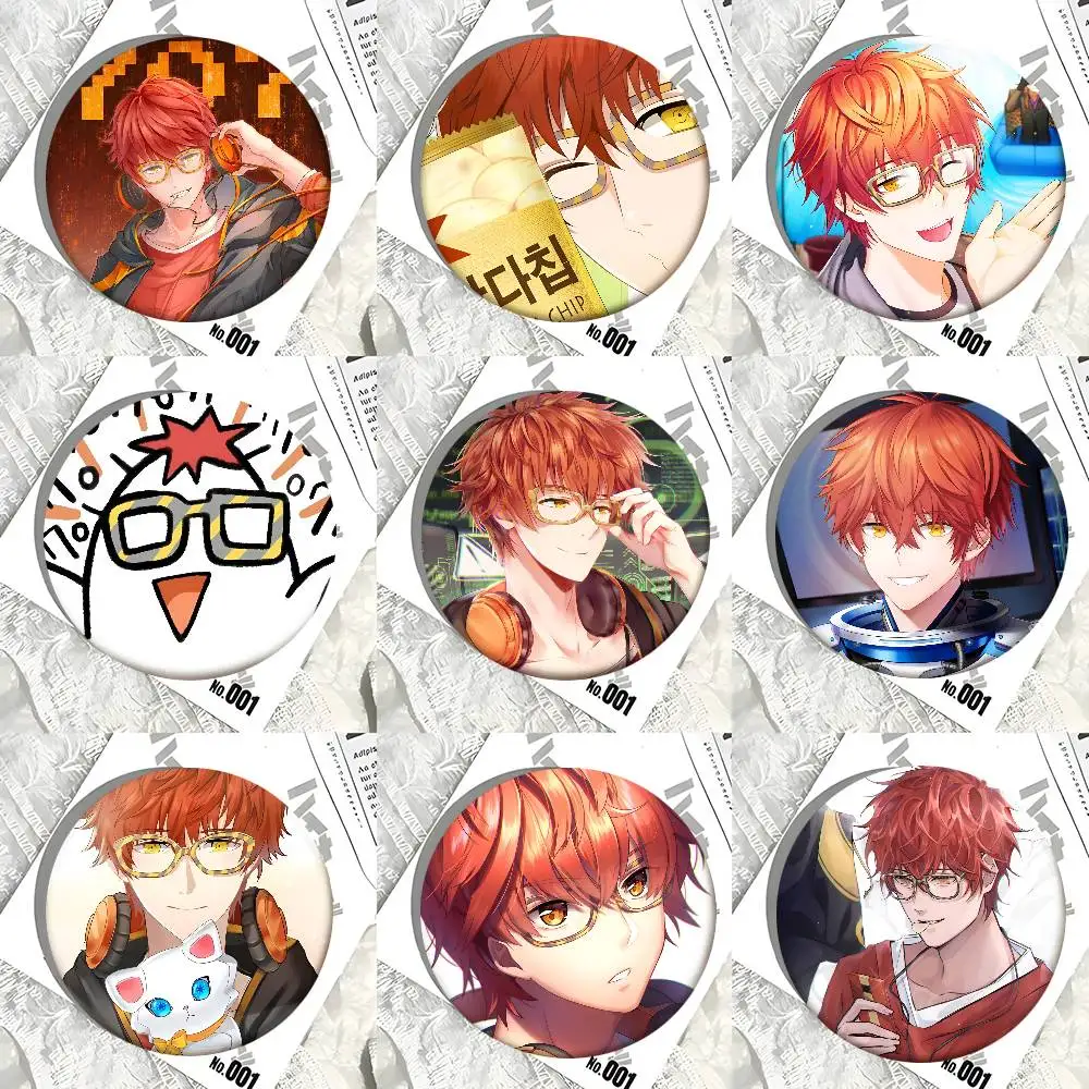 Anime Mystic Messenger Game 707 Rundes Abzeichen Kreative Brosche Kleidung Rucksack Accessoires Anstecknadel