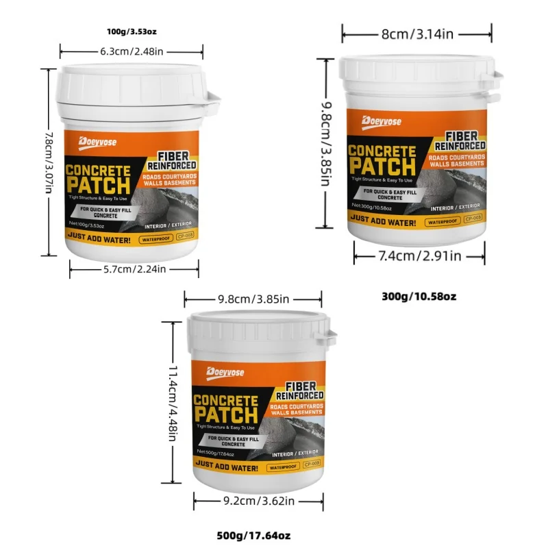 Gray Concrete Repair Paste Waterproof Crack Sealant 100g 300g 500g