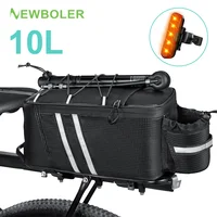 NEWBOLER Bolsa Trasera para Bicicleta de 10L, Bolsa para Portaequipajes de Bicicleta Resistente al Agua, Bolsa para Asiento Trasero de Bicicleta, Accesorios para Ciclismo