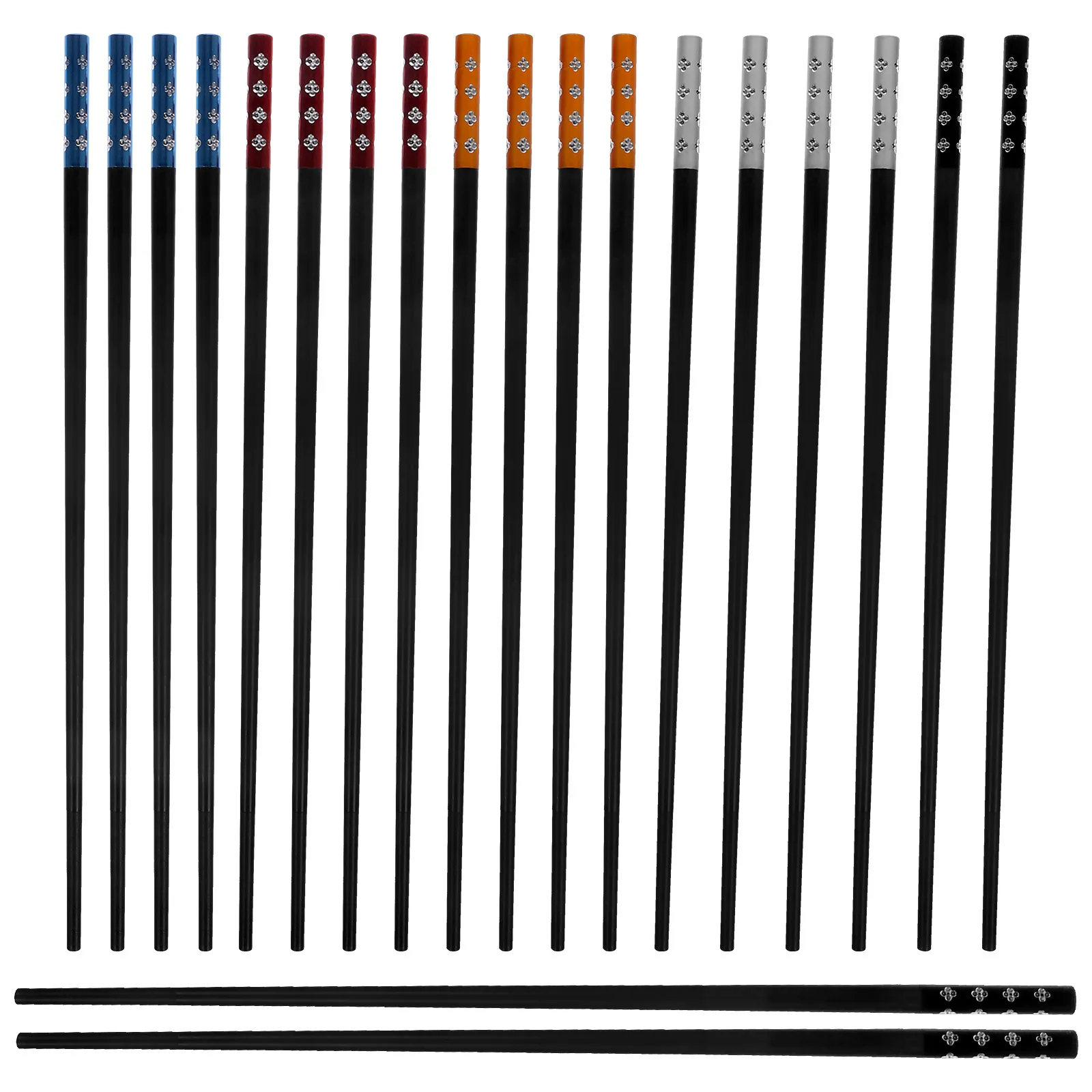 

Reusable Alloy Chopsticks Chinese Style Non-Slip Heat Resistant Metal For Home Hotel Family Travel Noodle Sushi